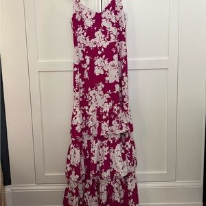 Abercrombie Floral Pink and White Maxi Dress